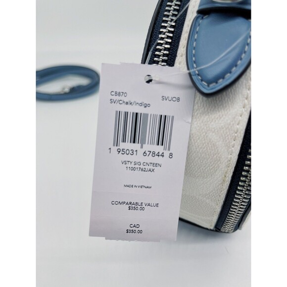 Coach CB870 Canteen Crossbody In Signature Canvas Varsity Motif Chalk Indigo NWT - Picture 7 of 12